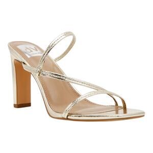 DV Dolce Vita Women's Starlit Strappy Slip On Dress Sandals Gold Metallic Size 6